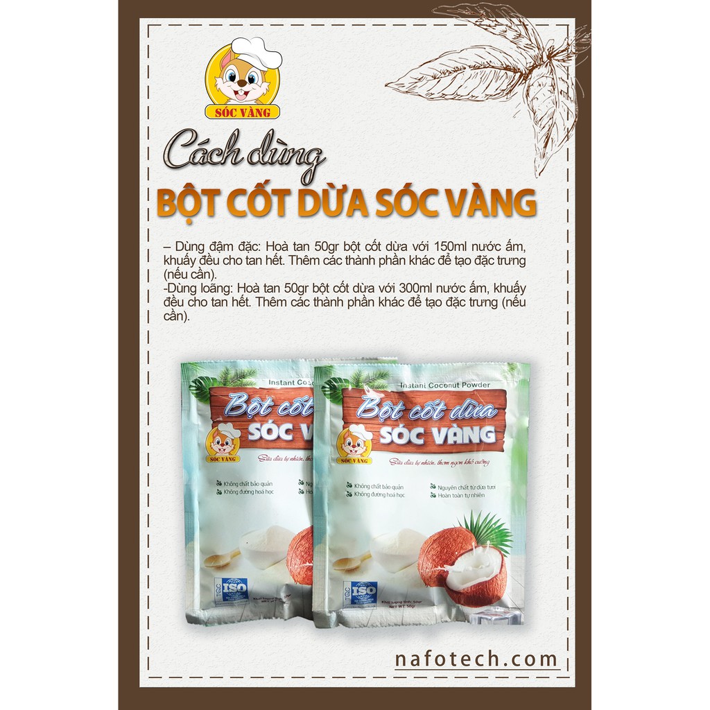 Bột cốt dừa Sóc vàng gói 50g - Gia store