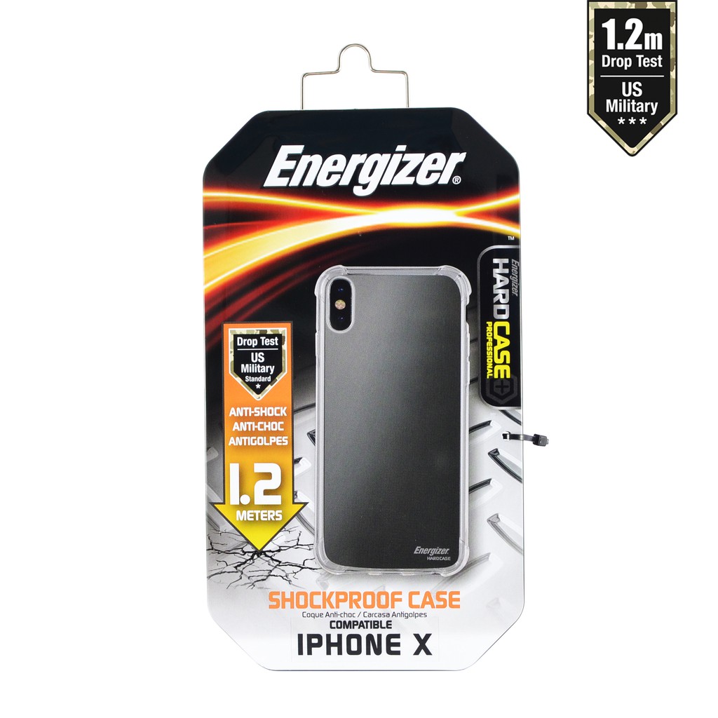 Combo sạc dự phòng 10,000mAh UE10053 + Ốp lưng chống sốc 2m cho iPhone X trong suốt Energizer - ENCOSPIP8TR