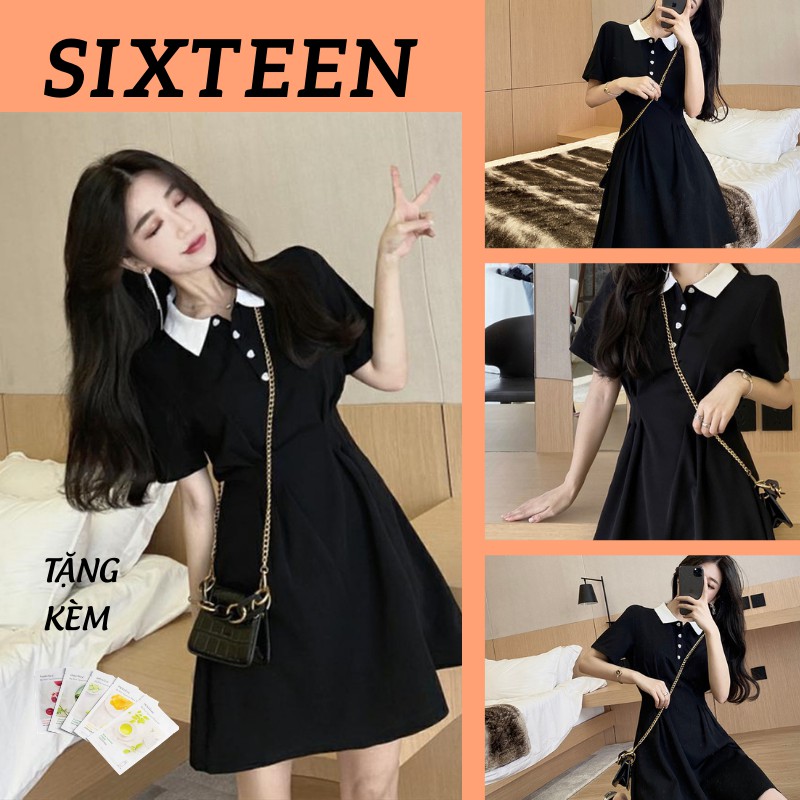 Váy Nữ Polo Tay Ngắn, Ôm Body Đi Dạo Phố SIXTEEN.