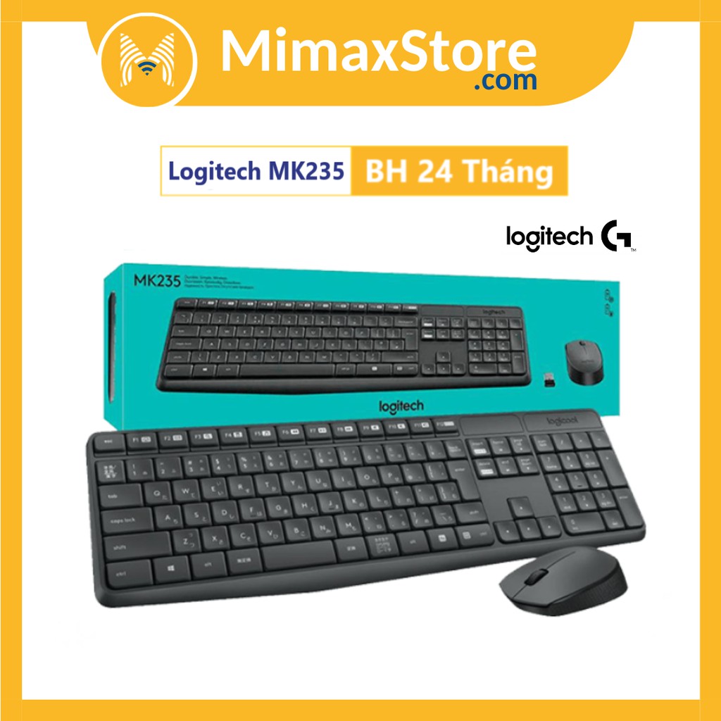 [Hỏa Tốc - HCM] Bộ bàn phím chuột không dây Logitech MK235 | Hàng Chính Hãng Logitech | Bảo Hành 12 Tháng | Mimax Store