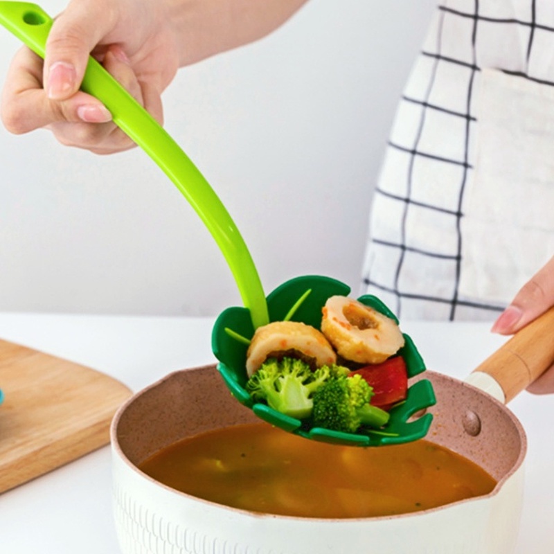 Vá Múc Canh Có Tay Cầm Dài Hình Chiếc Lá Đa Năng Tiện Dụng Cho Nhà Bếp