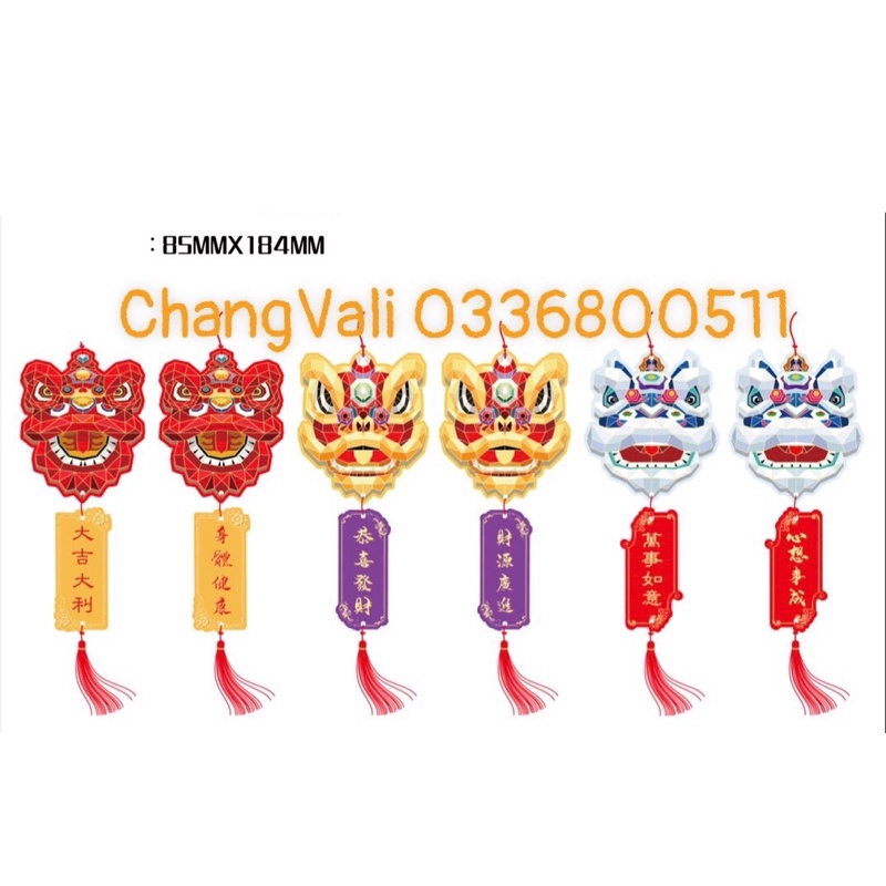Set 6 tag treo Tết,vòng đào,mẹt,oản ,cây đào quất - HN3