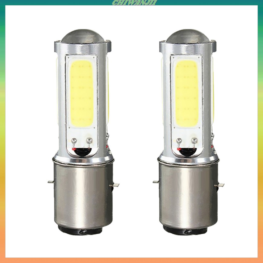 Đèn Pha Led Chiwanji1) 2x Ba20D H6 4 Cob Cho Xe Máy