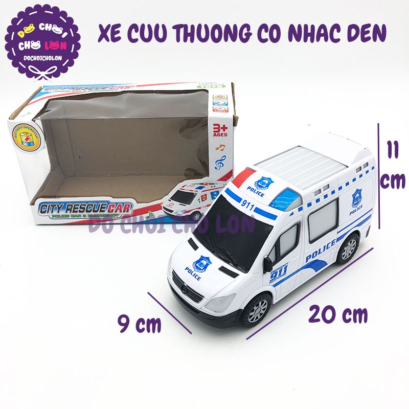 Hộp đồ chơi xe cứu thương chạy pin có đèn nhạc City Rescue Car 872