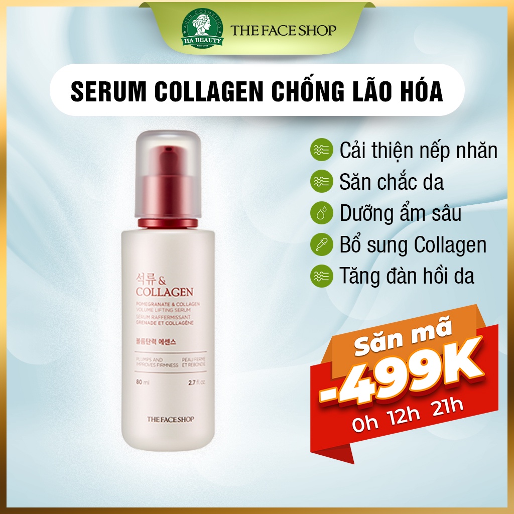 Serum dưỡng ẩm chống lão hoá phục hồi săn chắc da lựu đỏ The Face Shop Pomegranate & Collagen Volume Lifting Serum 80ml