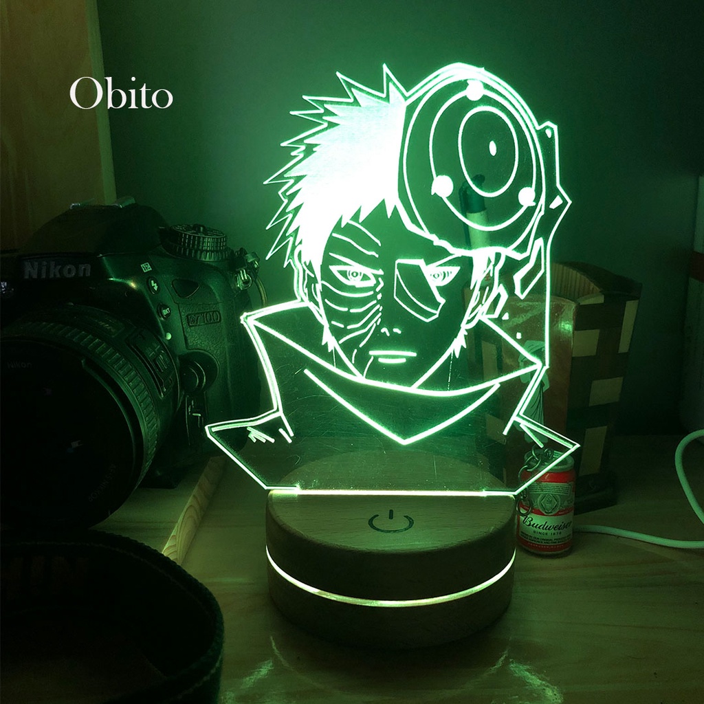 Đèn Led Anime UCHIHA OBITO Hình Nhân Vật Hoạt Hình, Đèn Ngủ Led 3d, Cảm Ứng , Điều Khiển Từ Xa