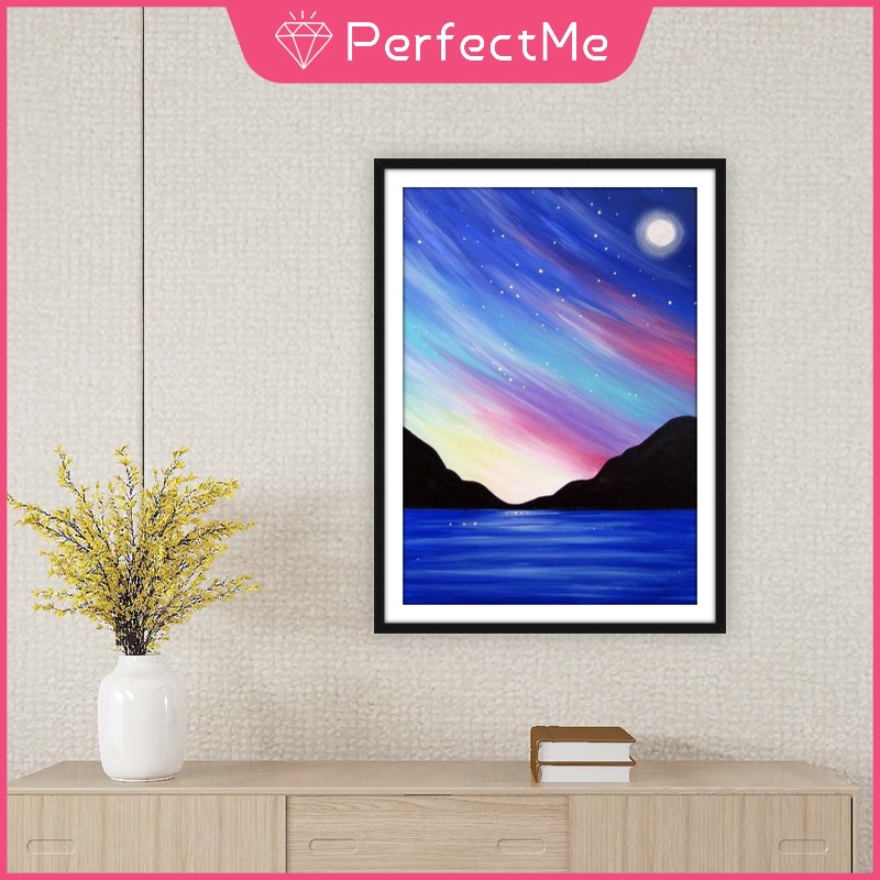 Bộ tranh đính đá 5D họa tiết bầu trời đêm độc đáo kích thước 30x40cm DIY dùng trang trí nhà cửa