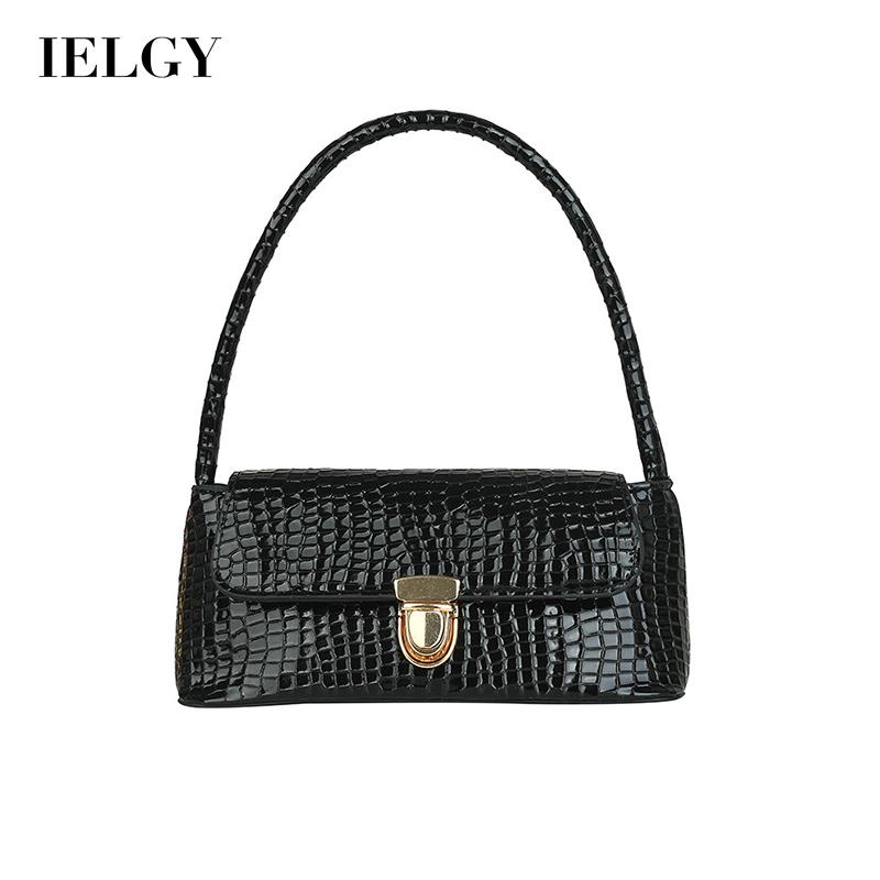 IELGY Túi Đeo Vai Có Khóa Họa Tiết Đá Phong Cách Hàn Quốc Cho Nữ