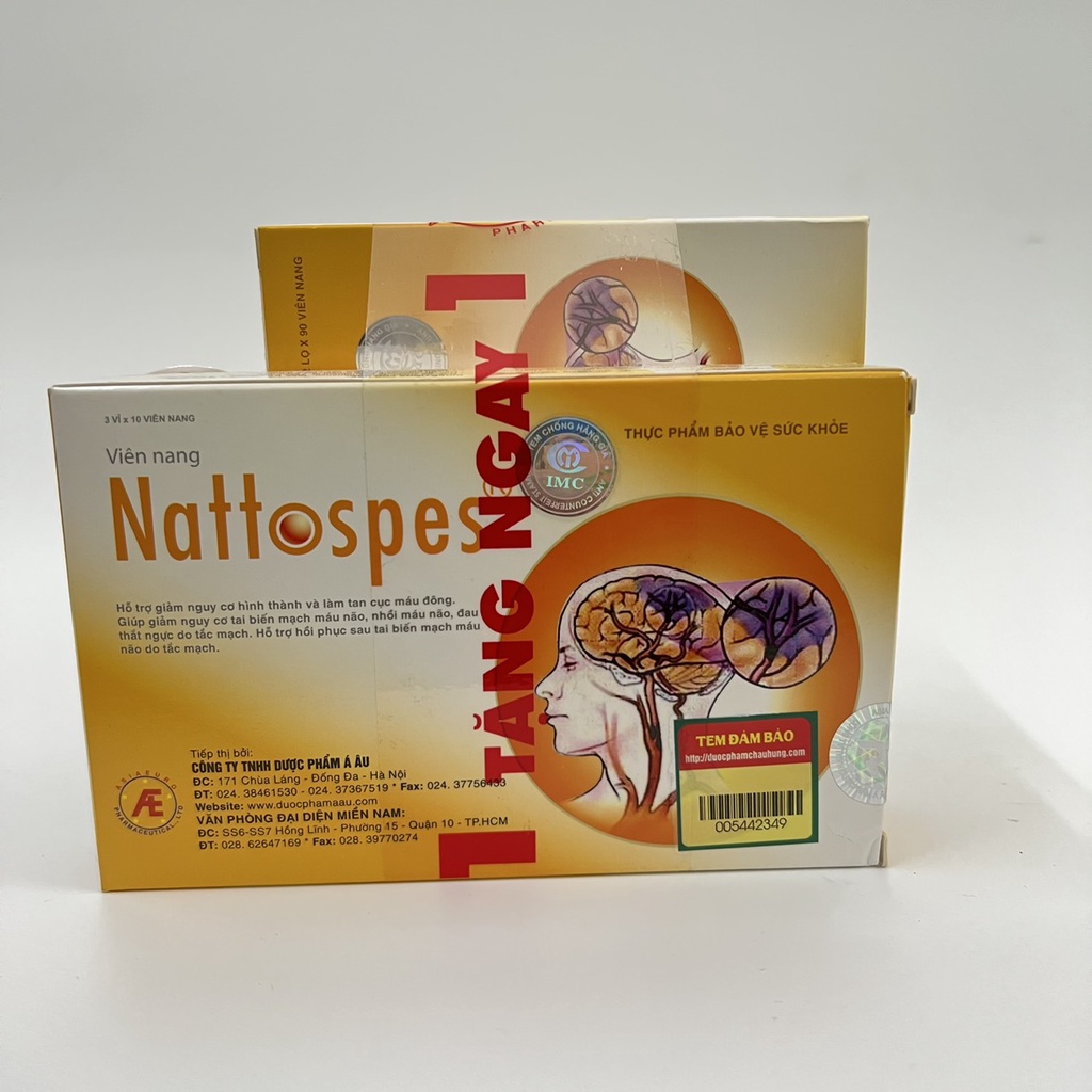 Nattospes  Tặng Kèm Hộp 30 Viên - Viên Uống Hỗ Trợ GiảmTai Biến Mạch Máu Não