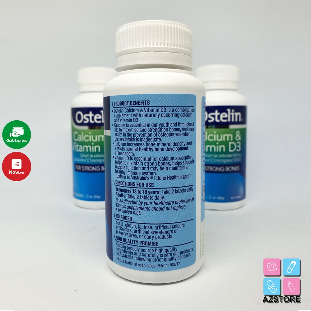 Canxi Ostelin Kids Calcium &amp; Vitamin D3 - Bổ xung canxi và vitamin D3 cho bé 90v