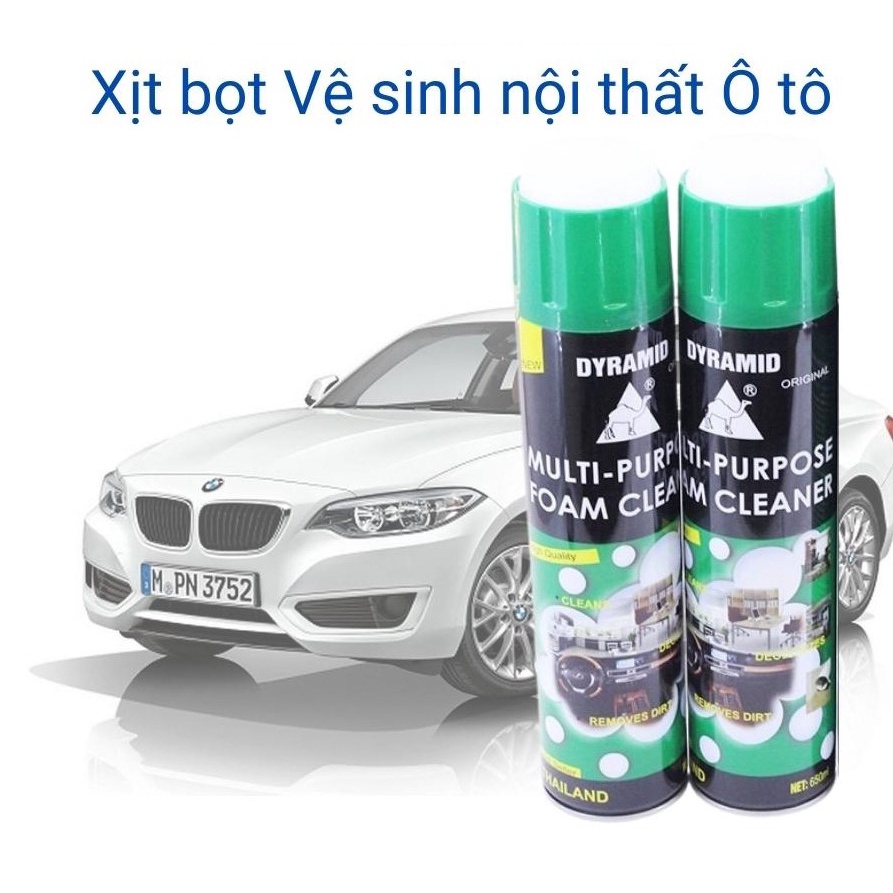 Chai vệ sinh nội thất Ô Tô dạng xịt bọt làm sạch nội thất xe hơi ghế da nỉ trần và các vật dụng trong nhà Mitauto