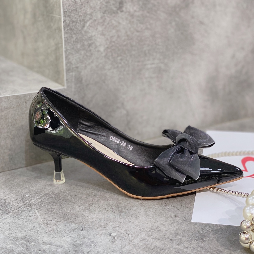 Min's Shoes - Giày Nơ Gót Nhọn Da Mềm Cao Cấp NC57