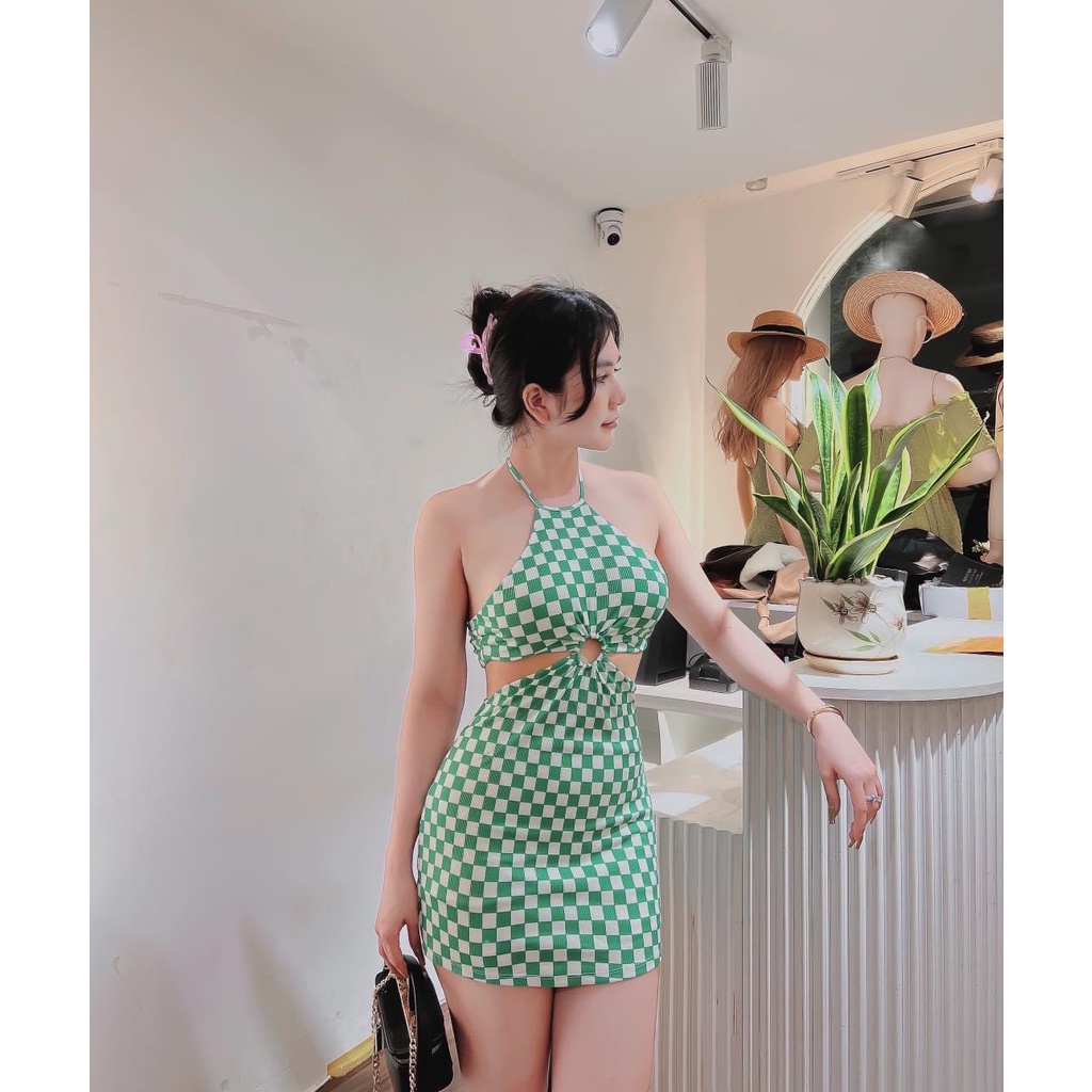 Đầm Body Khoen Cách Điệu Sẵn Mút Ngực