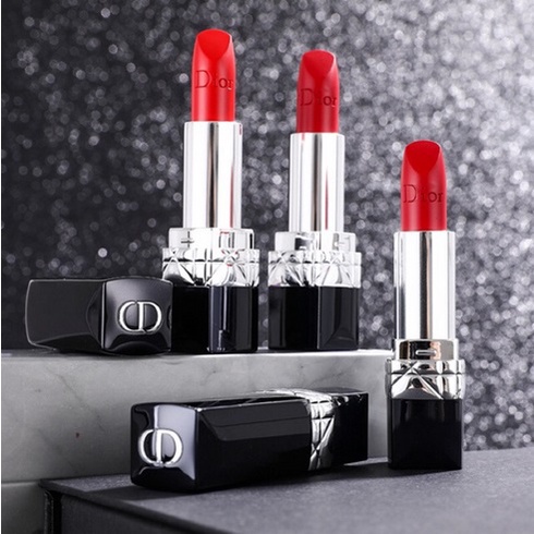 CHÍNH HÃNG Son Dior rouge velvet satin matte metallic 777 999 đỏ thuần sang trọng fullsize fullbox 3.5g