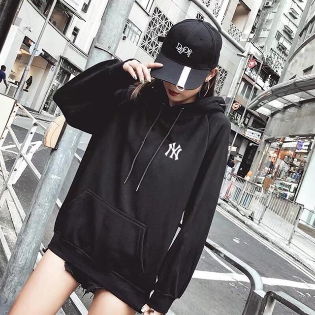 Áo hoodie unisex NY có big size đến 100kg vải nỉ bông dày mịn | BigBuy360 - bigbuy360.vn