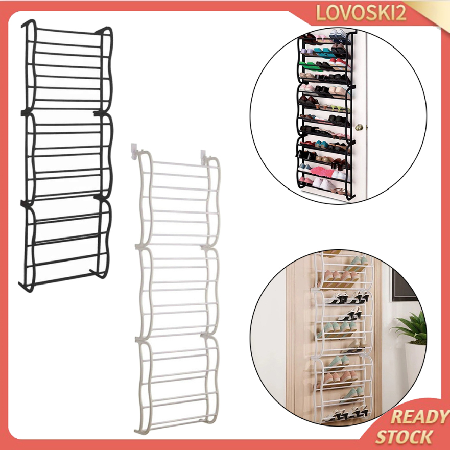 [LOVOSKI2]12 Tier Shoe Organizer Shelf Hook Over Door Shoe Rack 36 Pairs