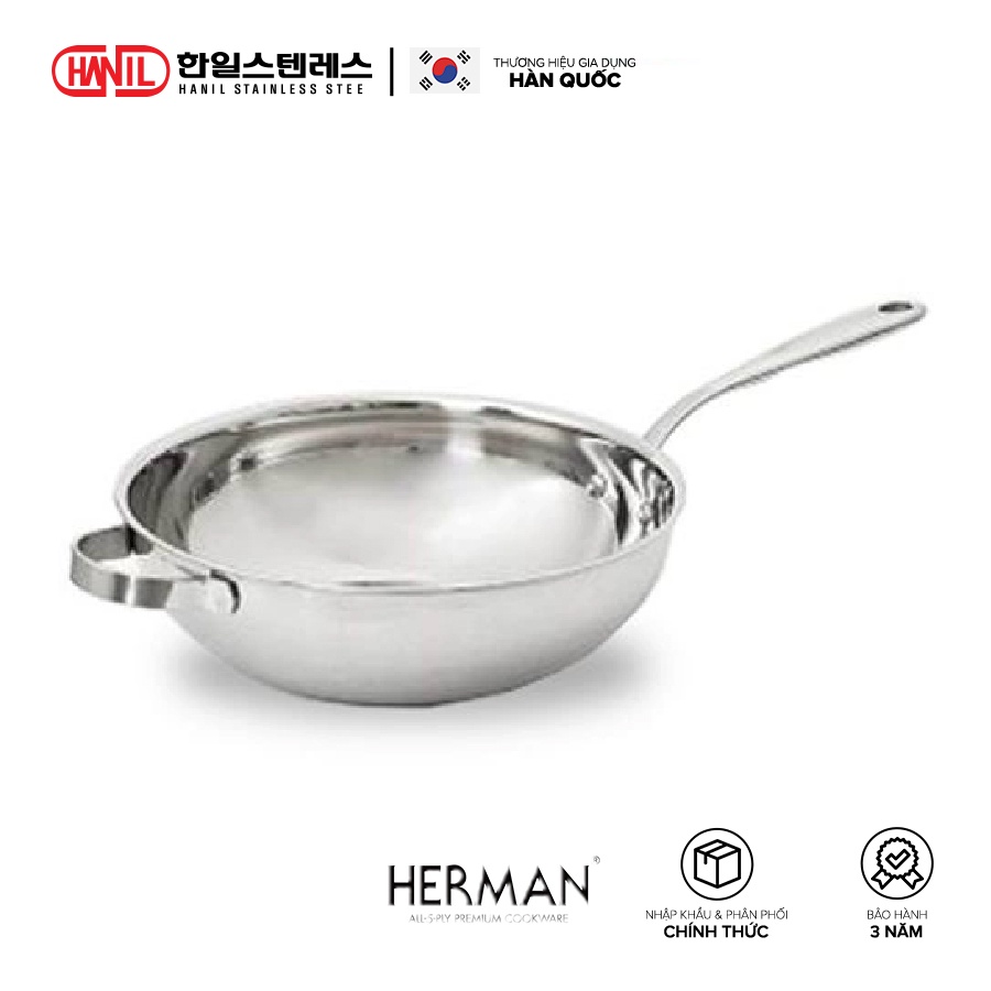 Chảo đáy sâu 5 lớp liền đáy Herman hỗ trợ tay cầm 28cm