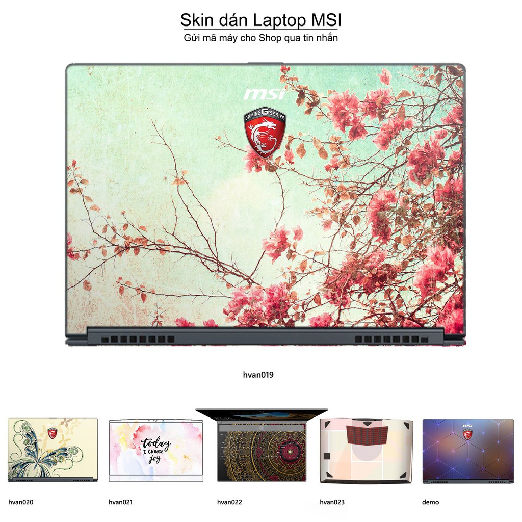 Skin dán Laptop MSI in hình Hoa văn _nhiều mẫu 4 (inbox mã máy cho Shop)