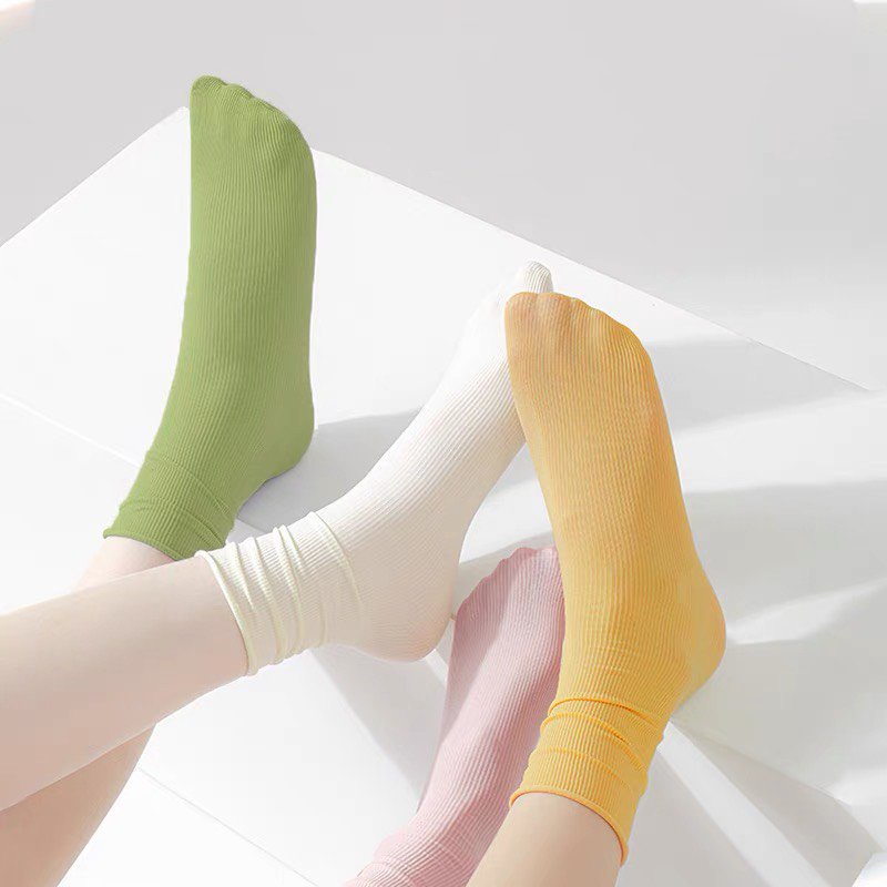Tất nhún vớ nhún nữ cao cổ Bunsock chất mỏng thoáng mát nhiều màu