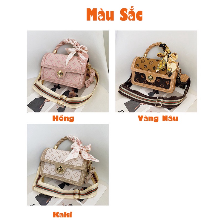 [Xả Kho] Túi LV Handmade, Túi Tự Đan Chất Liệu Da Cao Cấp Khóa Hình Bông Hoa 4 Cánh Sang Trọng