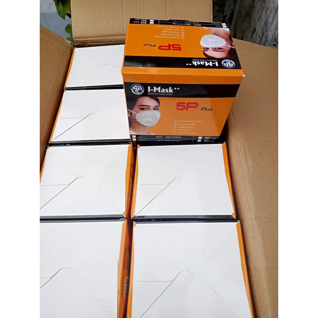 Hộp khẩu trang N95, KN95 có van, không van chính hãng công ty 5 lớp