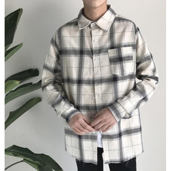 Áo  khoác sơ mi nam nữ unisex tay dài caro form rộng trẻ trung năng động phong cách Hàn Quốc --DIRAZO