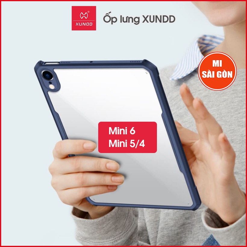 Ốp lưng XUNDD iPad Mini 6 / Mini 5/4 (BEETLE SERIES) - Chống shock, Lưng trong suốt, Viền TPU