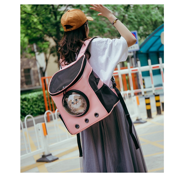 Balo Phi Hành Gia Size Lớn Cho Chó Mèo Bằng Da Chống Thấm Nước