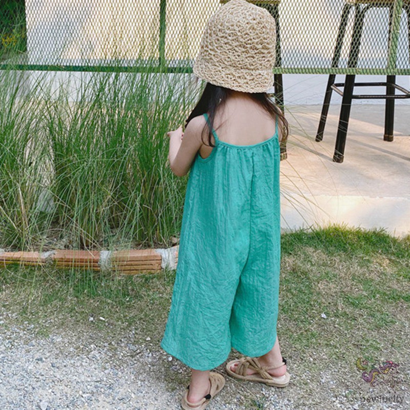 Áo Liền Quần Ống Rộng Thời Trang Mùa Hè Hàn Quốc Cho Bé Gái