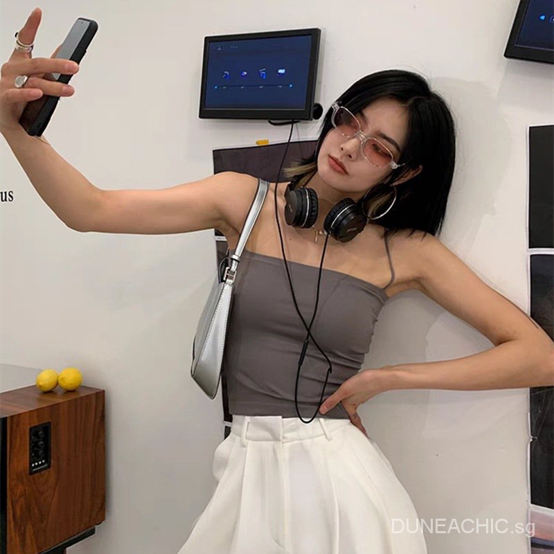 Áo hai dây DUNEA rYN1 màu trơn không gọng có đệm ngực thời trang cho nữ