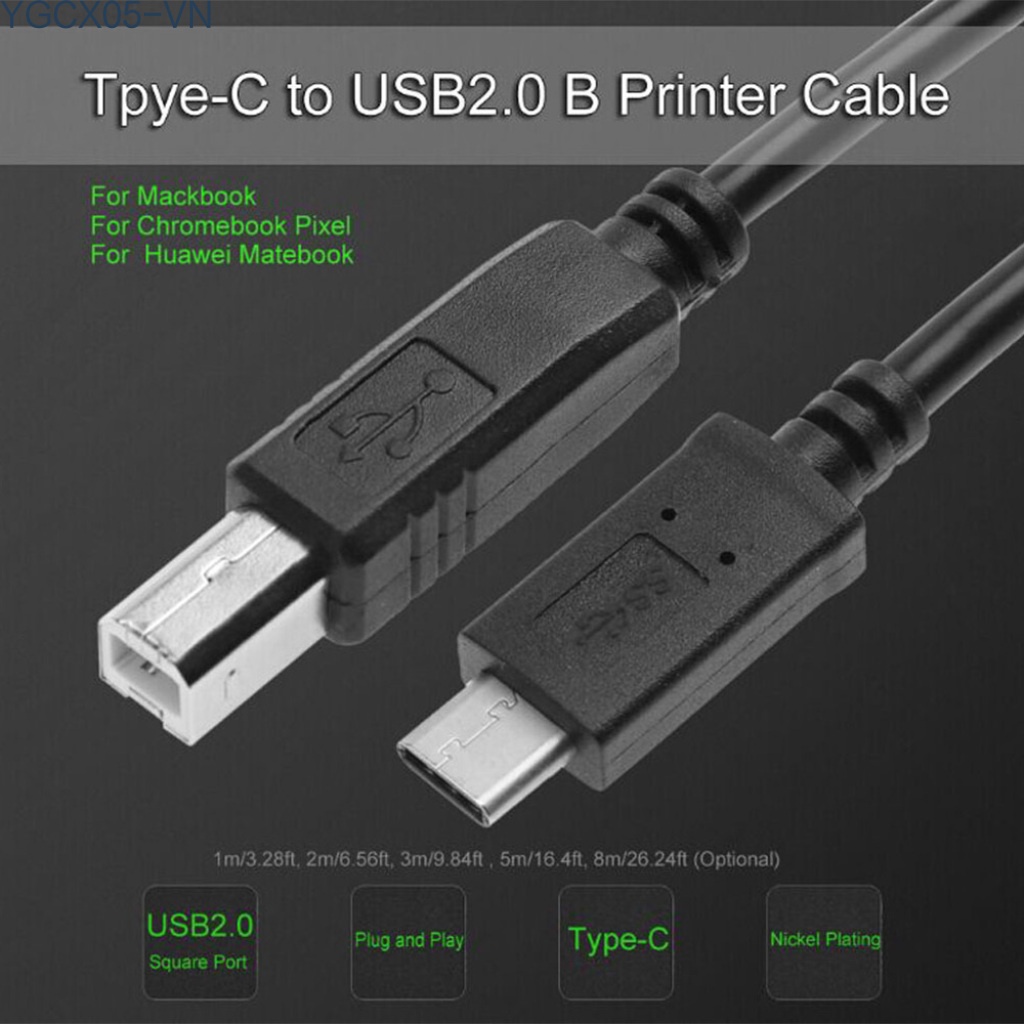 Dây Cáp Chuyển Đổi Usb-C Usb 3.1 Type C Sang Usb 2.0 B Cho Điện Thoại Laptop | BigBuy360 - bigbuy360.vn