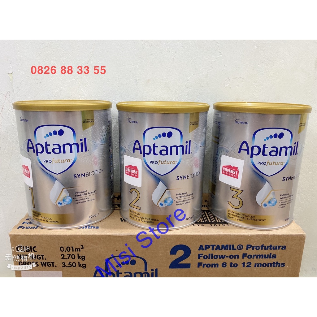 Sữa Aptamil ProFutura số 1,2, 3 cho bé, nội địa Úc, 900 gram, Mẫu mới