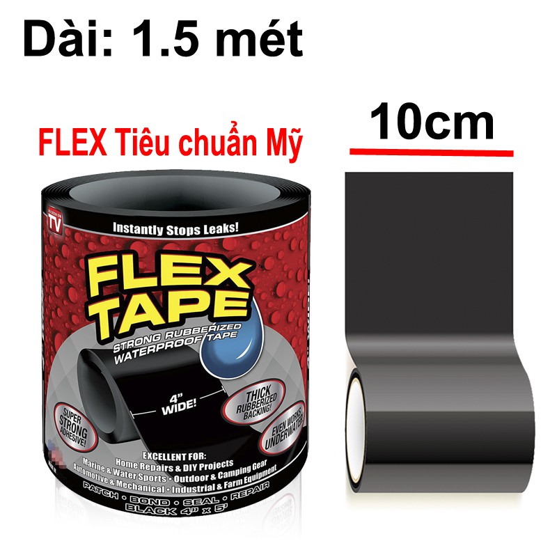 Băng keo Vá Rỉ Nước,Vá Vết nứt,Vá Đồ bể,Vá mọi thứ Siêu Cực Dính,FLEX TAPE Công Nghệ Mỹ (hình thật có video)