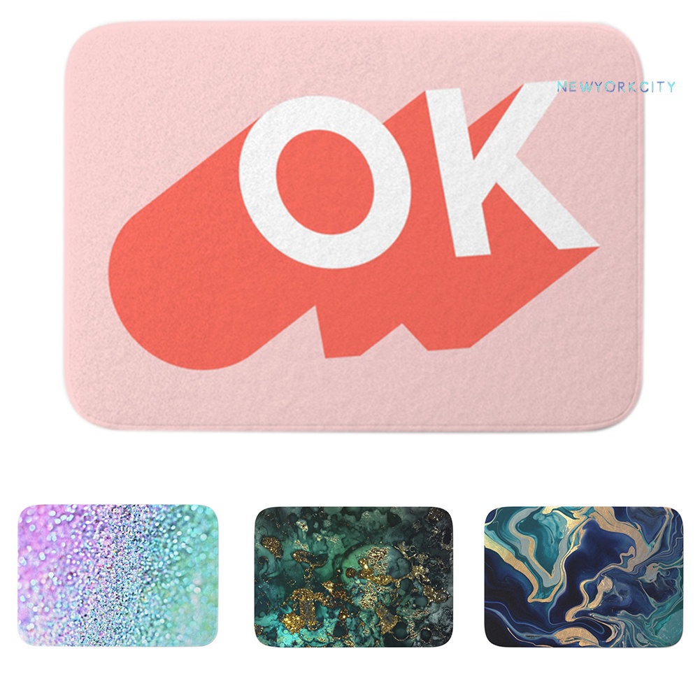 Thảm Chùi Chân Chống Trượt Họa Tiết Đá Hoa Cương 40x60cm