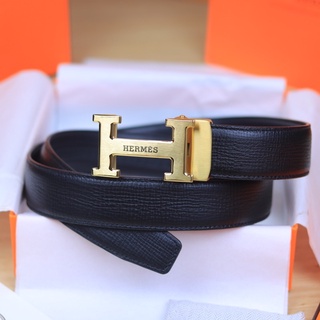 Thắt lưng nam mặt chữ H khóa tự động chất liệu da bò size 3.5cm