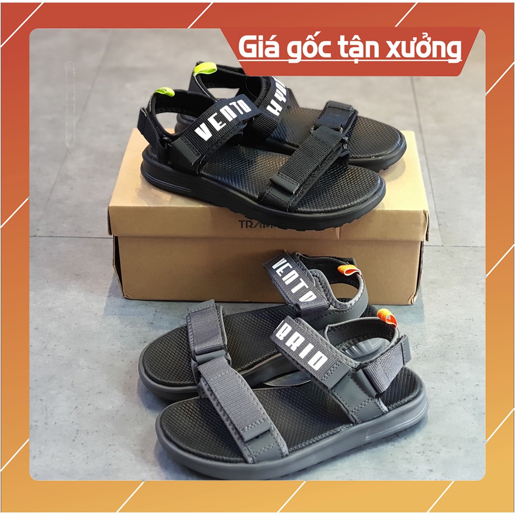 Sandal Vento nam nữ 1 quai đế bệt SD-NB37 Black Green, Grey Orange (Đen Xanh, Xám Cam)