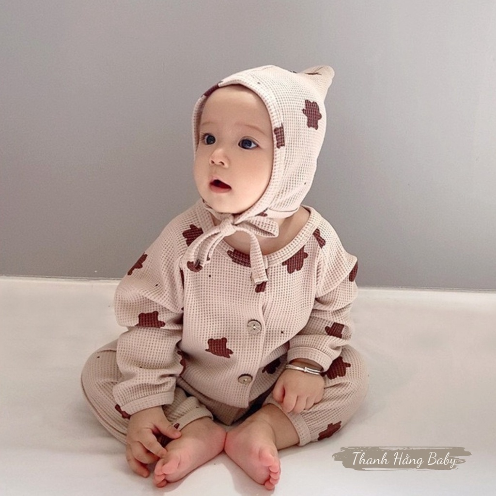 Body Dài Tay Cho Bé Trai Bé Gái Trẻ Sơ Sinh Kèm Mũ, Body Sleepsuit Liền Thân Cho Bé Thanh Hằng Baby 5 - 13 Kg