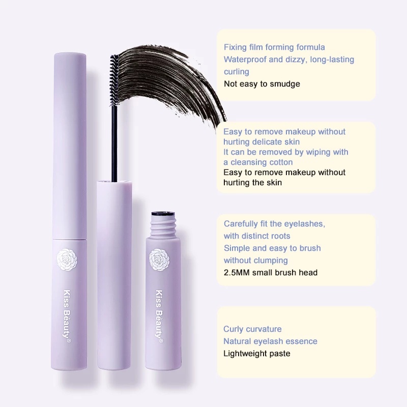 Mascara Màu Đen/Nâu Siêu Mịn Không Nhòe Lâu Trôi Chuốt Cong Mi