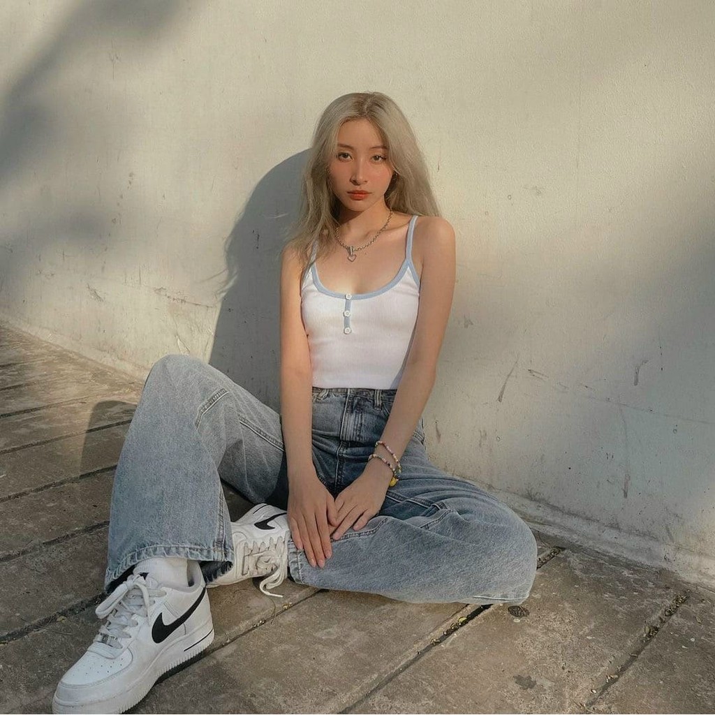 [Mã FAMAYWA giảm 10K đơn 50K] Áo 2 dây cúc ngực, áo hai dây croptop nữ dáng ôm chất thun gân - VIETCEN | BigBuy360 - bigbuy360.vn