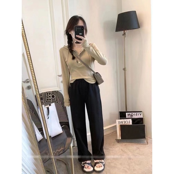 Áo Hoodie Lửng Tay Dài Dáng Ôm Phong Cách Hàn Quốc Thời Trang Mùa Thu Mới Dành Cho Bạn Nữ