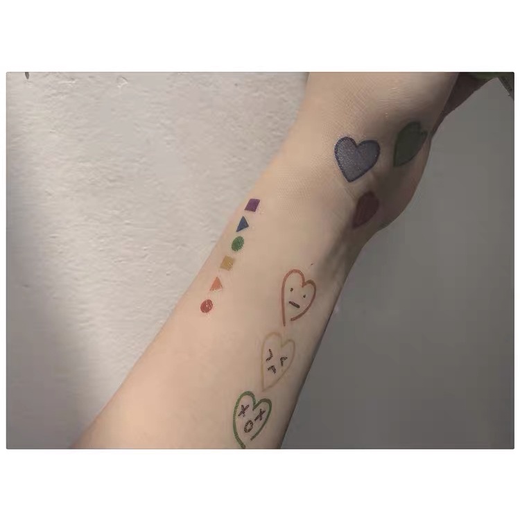 bộ xăm nhiều hình cute hình xăm trái tim