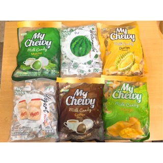Kẹo dẻo Mychewy vị sữa chua, sầu riêng, xoài, matcha, dưa hấu, ngô, scl bạc hà, khoai môn 360g date 8/2023