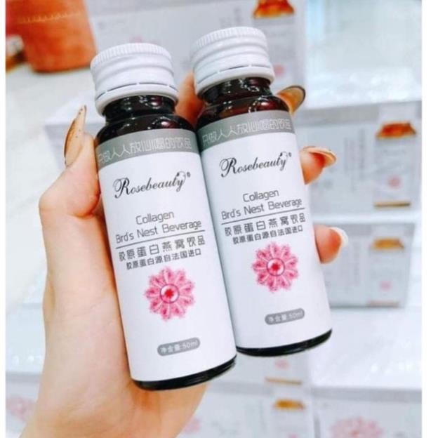 COLLAGEN ROSE BEAUTY YẾN TRẮNG DA (TRẮNG SÁNG TỨC THÌ X10) Hộp 8 chai
