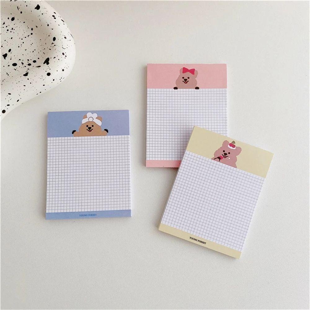 Bộ 50 Tờ Giấy Ghi Chú Họa Tiết Gấu Hoạt Hình Dễ Thương Không Dính Tiện Dụng Note