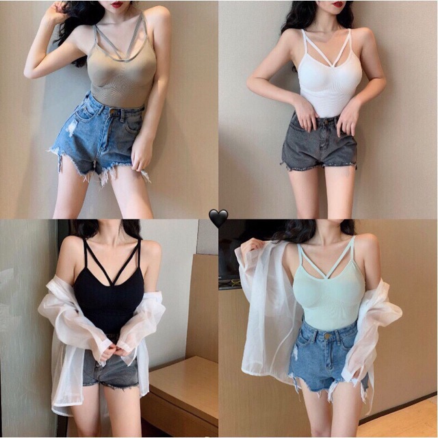 Áo Bra dáng dài đa năng dây chéo ngực sexy V88