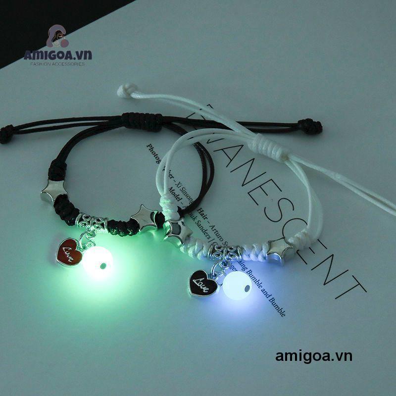 ✨✨Vòng tay lắc tay đơn, vòng đen, trắng, xanh đính đá dạ quang