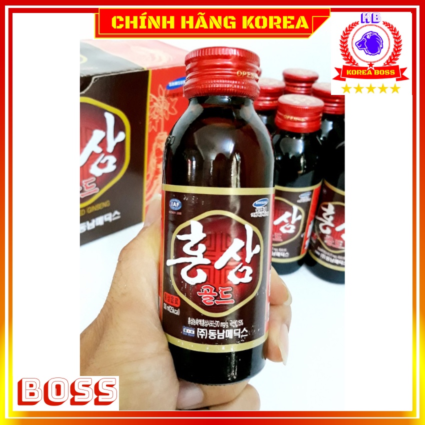 Nước hồng sâm, đông trùng hạ thảo, lộc nhung hươu hàn quốc, hộp 10 chai - Korea Boss