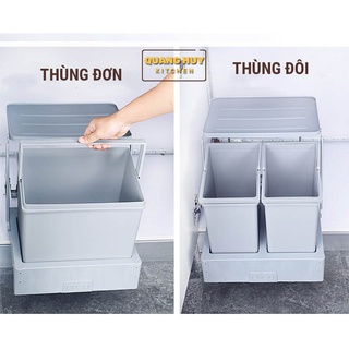 Thùng rác âm tủ bếp nhấn mở tự động