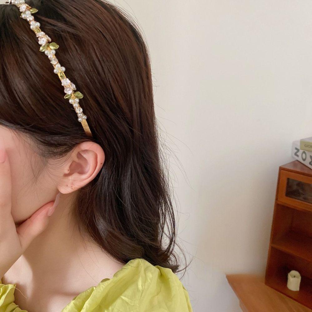 Băng Đô Cài Tóc Họa Tiết Lá Xanh Thanh Lịch Cho Nữ WMES15H