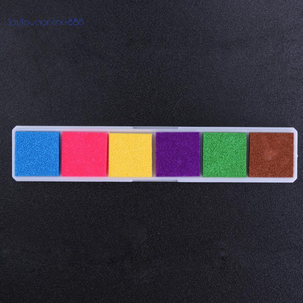 Joeღ HOT! Hidup bahagia DIY Scrapbooking Colorful Ink Pad Stamp Decor 6 Colors Fingerprint Inkpad